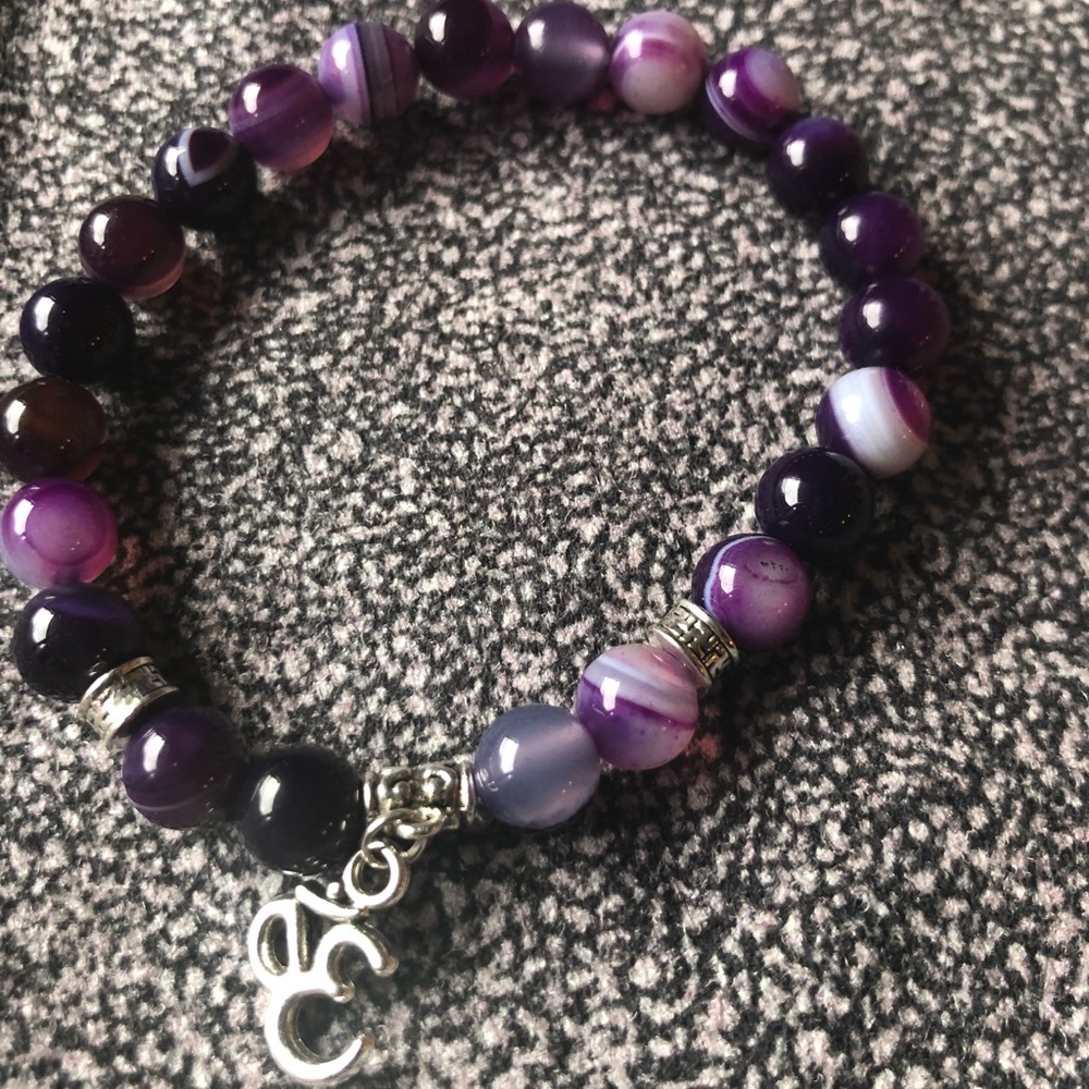 $5 if bundled! Agate Buddhist Om Bracelet